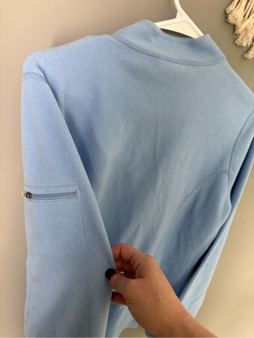 LL Bean Trail Fleece Jacket Women S Small Blue Full Zip Mock Neck Pocket - Picture 4 of 5